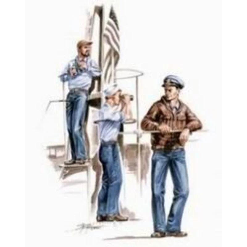 USS Gato class Officer figures x 3 (designed to be assembled with model kits from Revell) WWII US Submarine crew figures USS Gato class Officer figures x 3 (designed to be assembled with model kits from Revell) WWII US Submarine crew figures