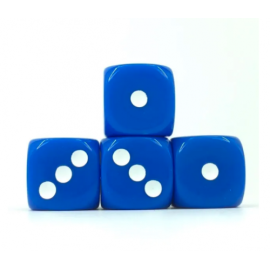 HDOP01 6-sided dice, 16mm, single - Opaque blue 