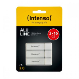 Pack of 3 16GB 2.0 USB Key - Alu line - Intenso 