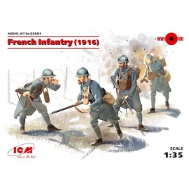 French Infantry (1916) (4 figures) (WWI) (100% new molds)